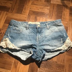 Zara Lace jean shorts